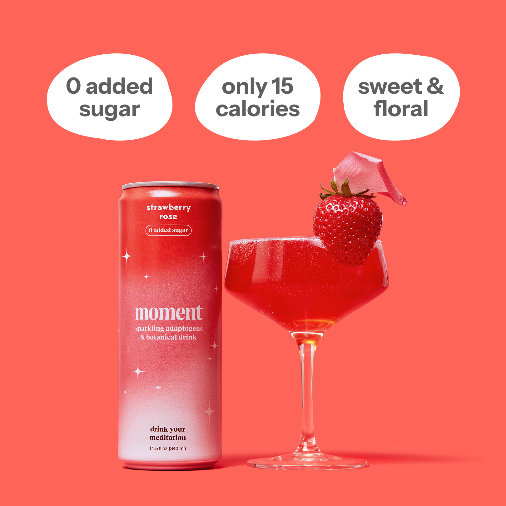 strawberry rose (botanical soda | 12 pack)