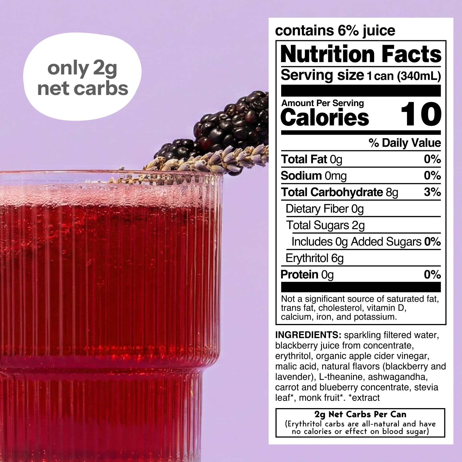 blackberry lavender (botanical soda | 12 pack)