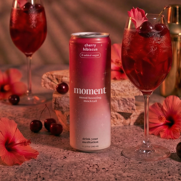 Sparkling Cherry Hibiscus Adaptogen Drink [12 Pack] - DrinkMoment.com