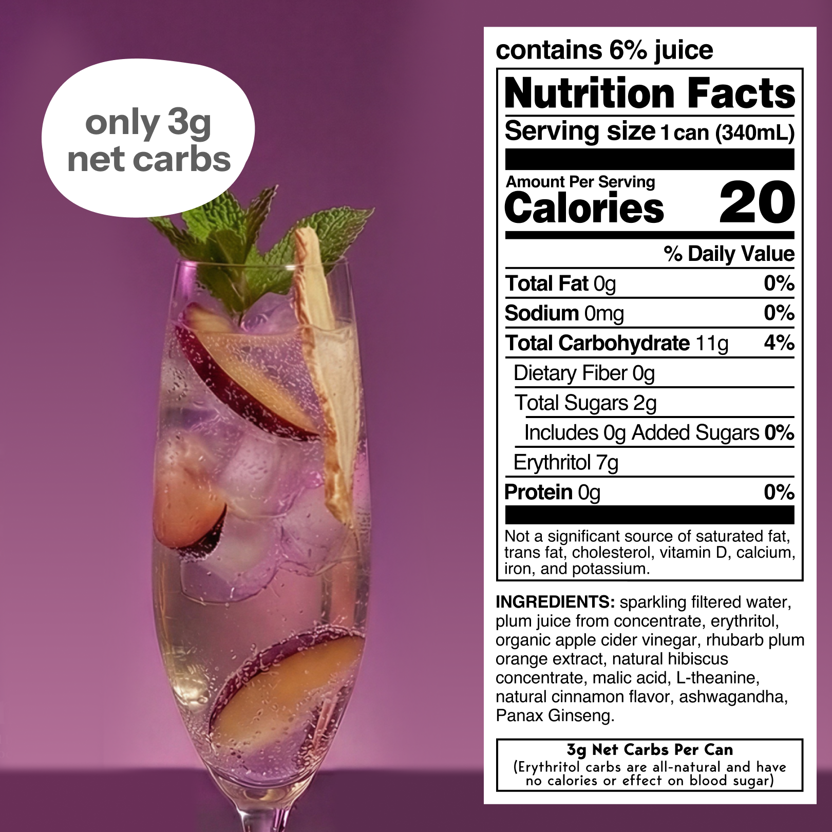 plum spritz (sparkling mocktail | 12 pack)