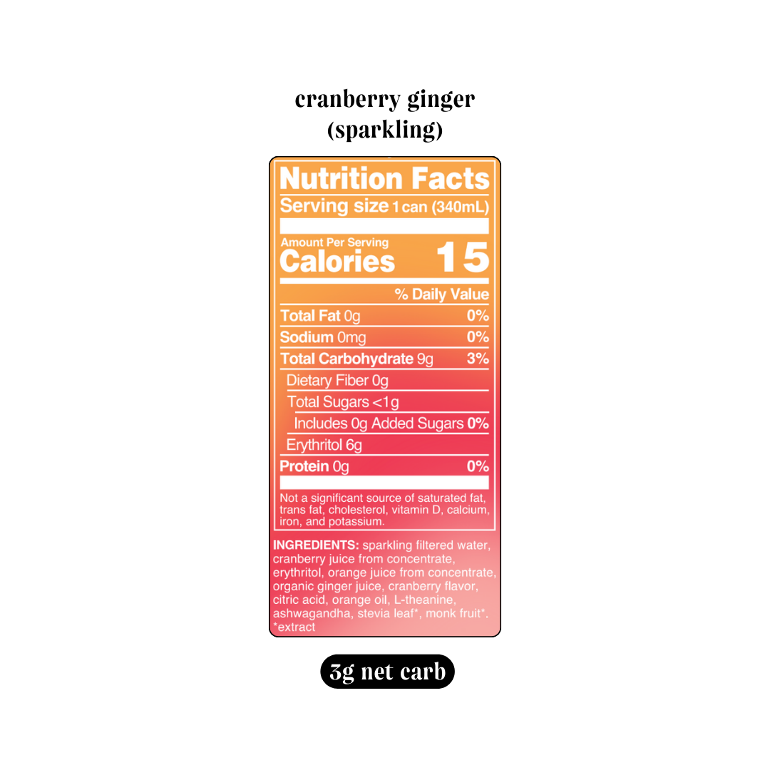 cranberry ginger (sparkling mocktail | 24 pack)