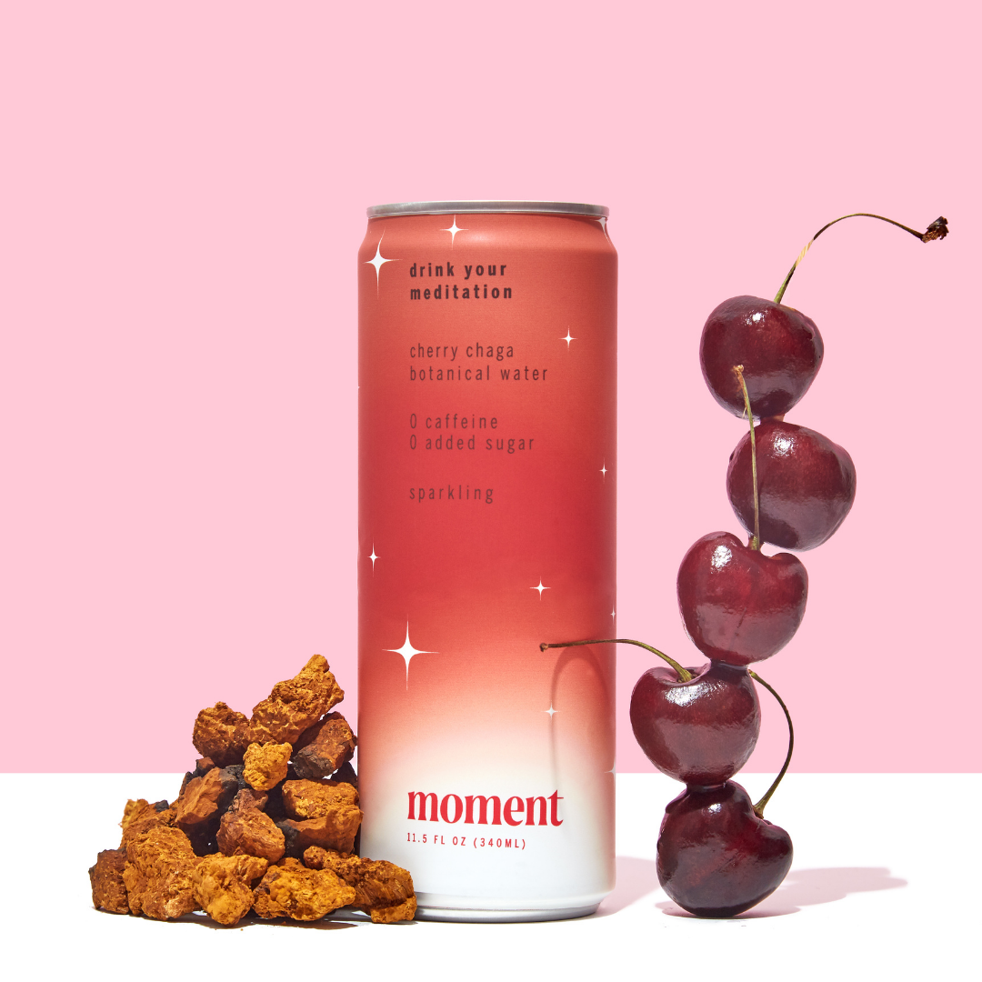 cherry chaga sparkling adaptogen drink (12 pack)