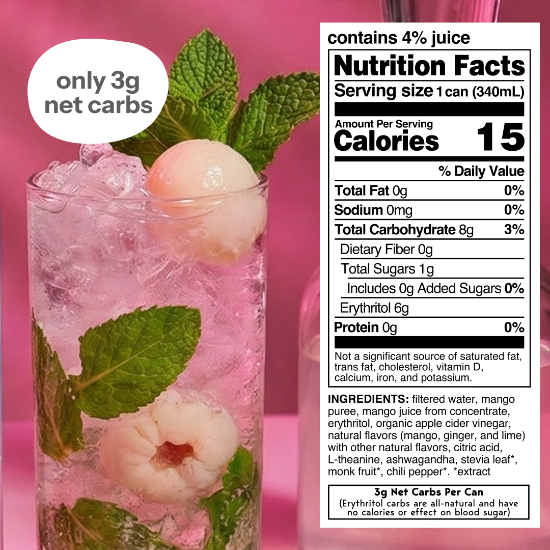 lychee mojito (sparkling mocktail | 12 pack)