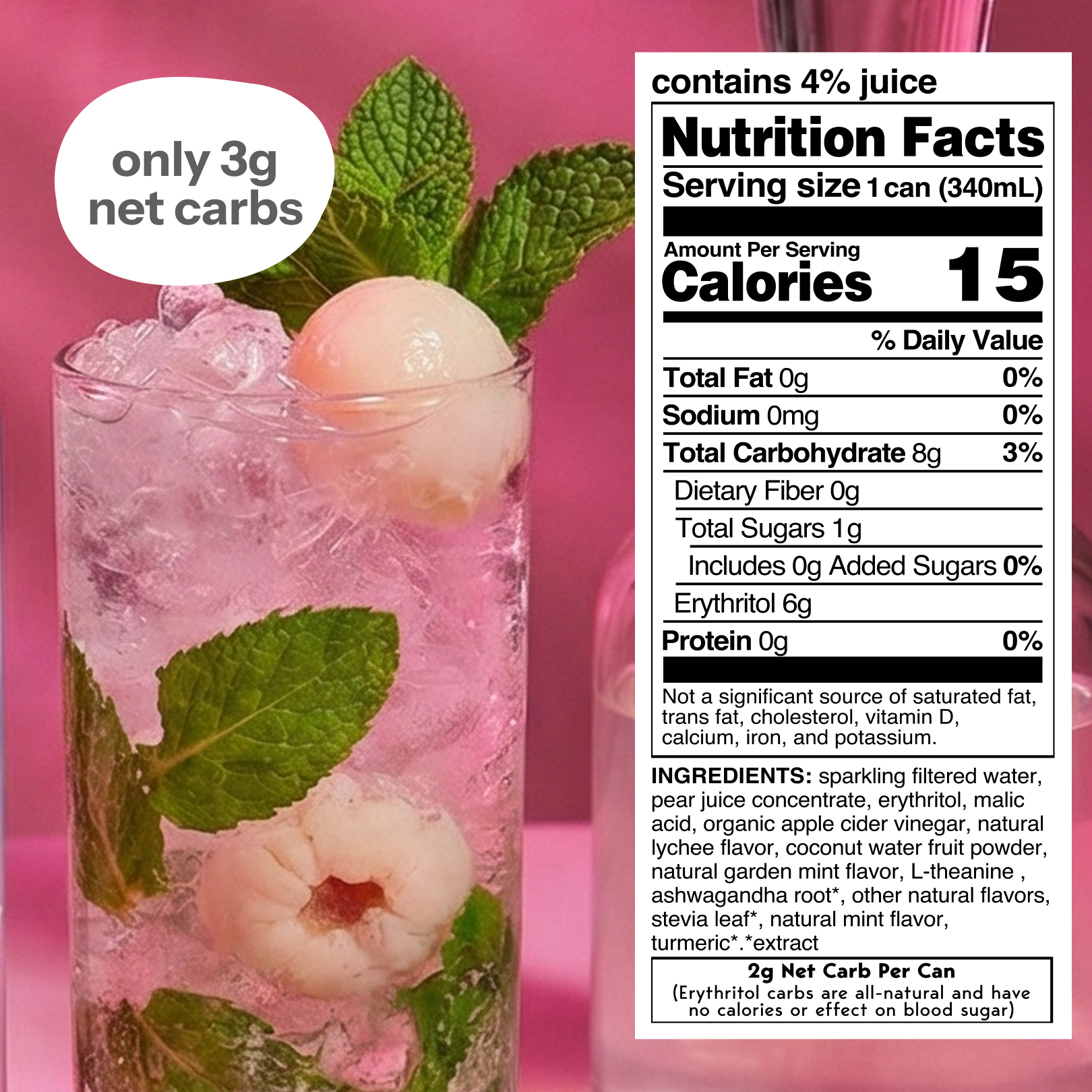 Cherry Hibiscus + Lychee Mojito (24 pack)