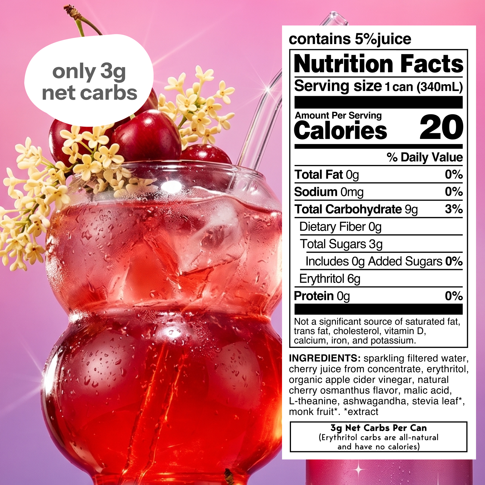 cherry bloom (sparkling mocktail | 12 pack)