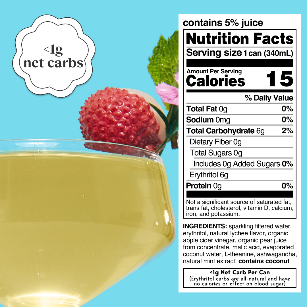 lychee mint (sparkling mocktail | 12 pack)