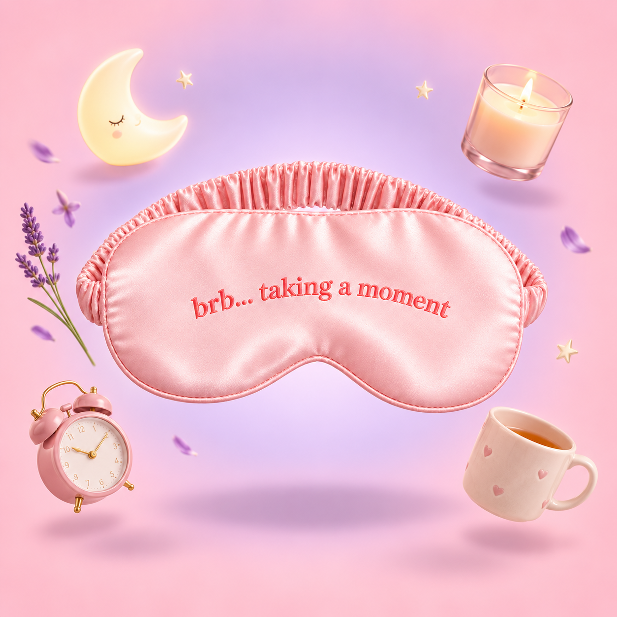 brb blush satin sleep mask