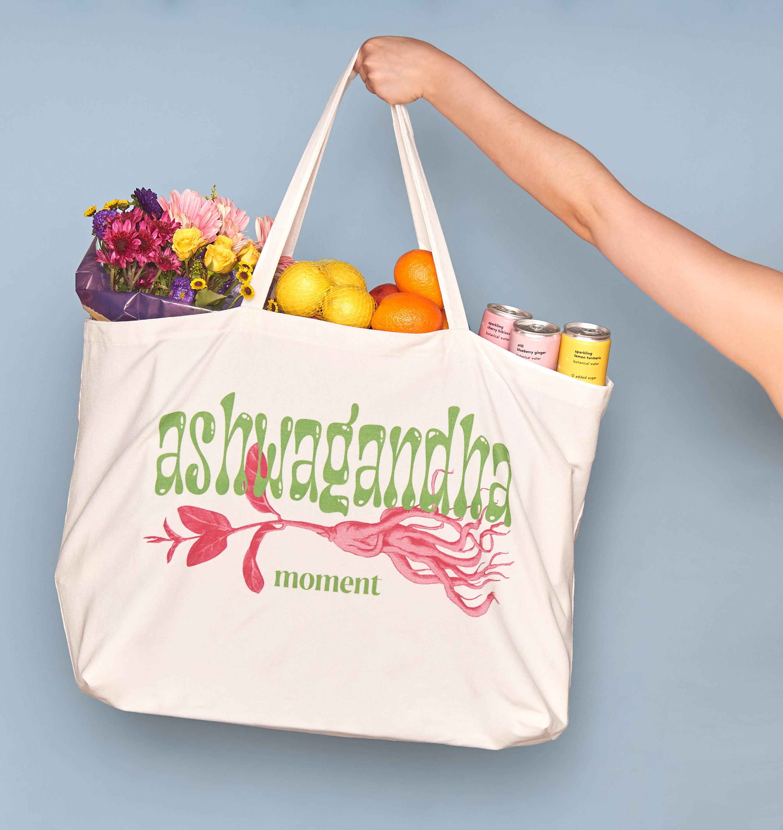 oversized ashwagandha tote bag