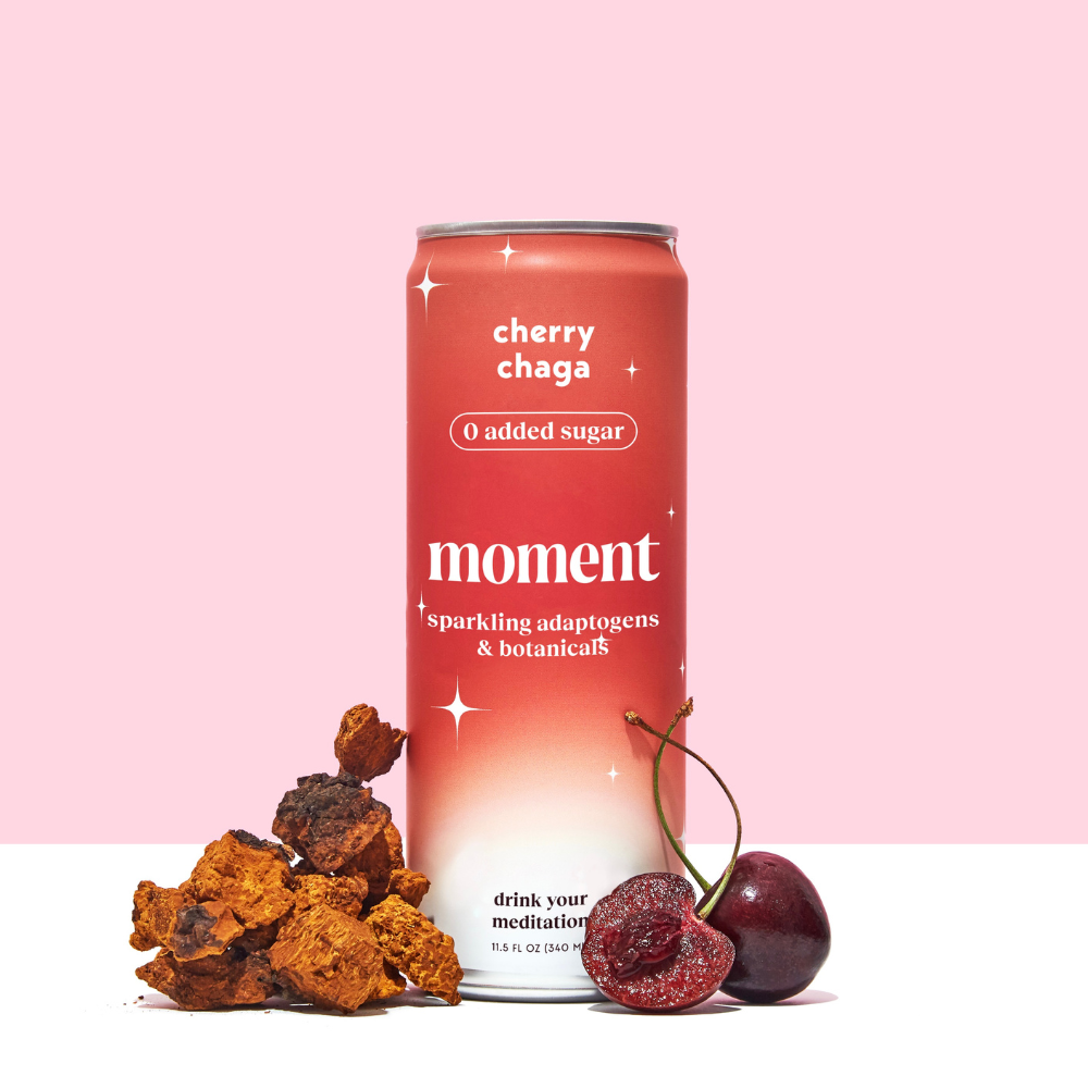 cherry chaga sparkling adaptogen drink (12 pack)