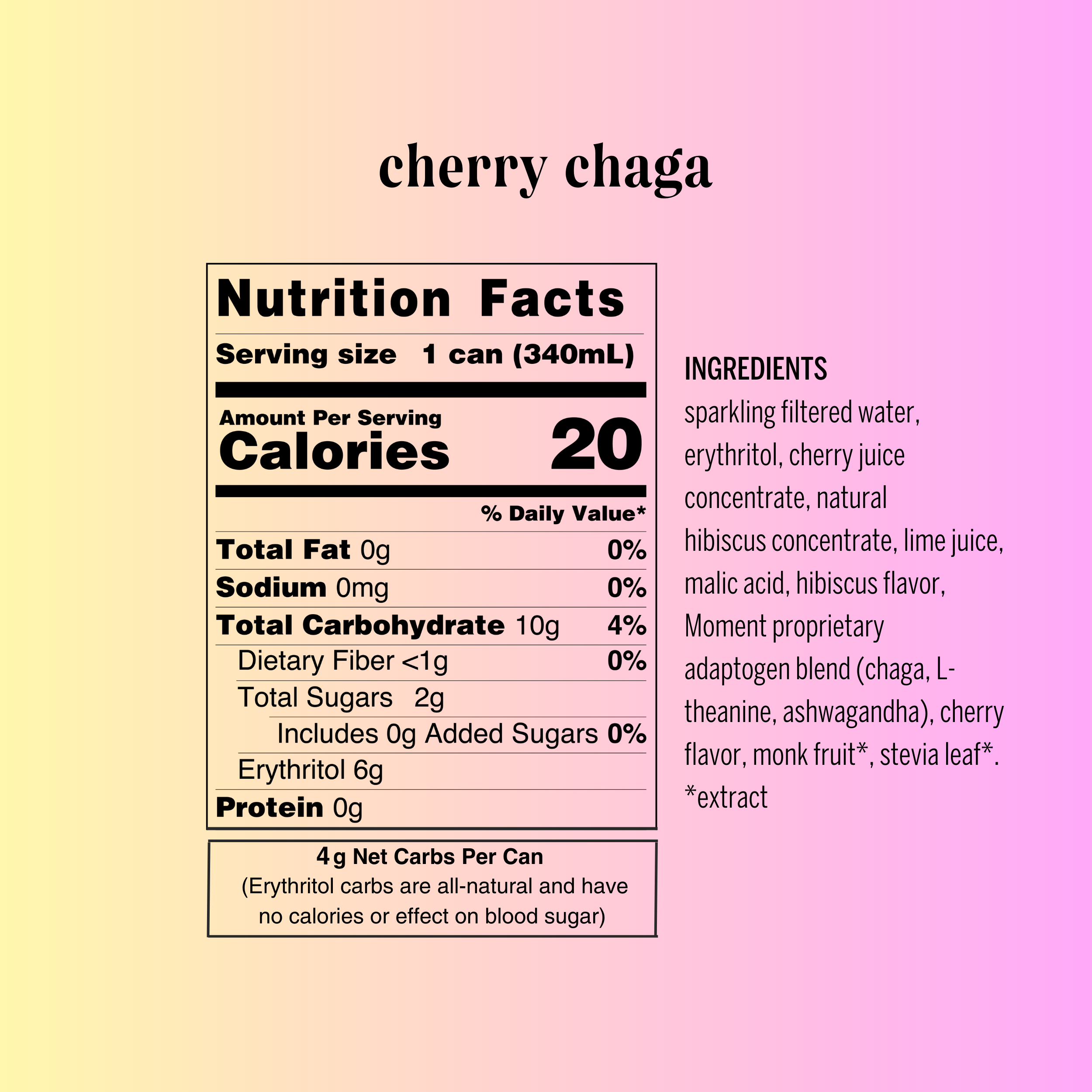 cherry chaga adaptogen drink (12-pack)